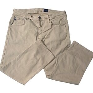 AG Adriano Goldschmied Mens Khaki Chinos The Matchbox Slim Straight Leg Pants 34